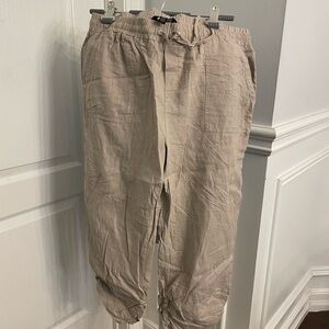 Jules & Leopold Women’s Beige Cropped Linen Pants